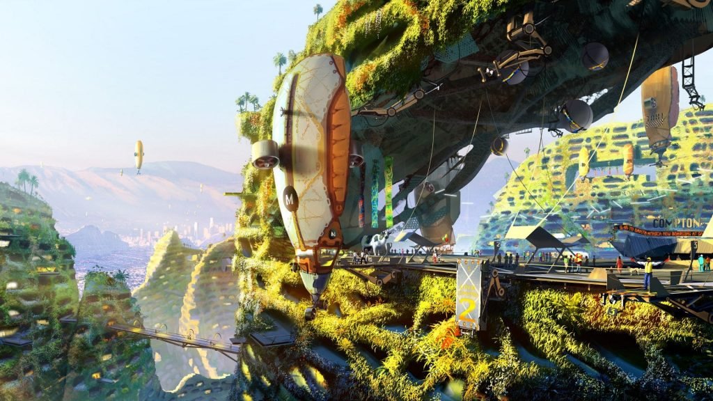 solarpunk wallpaper